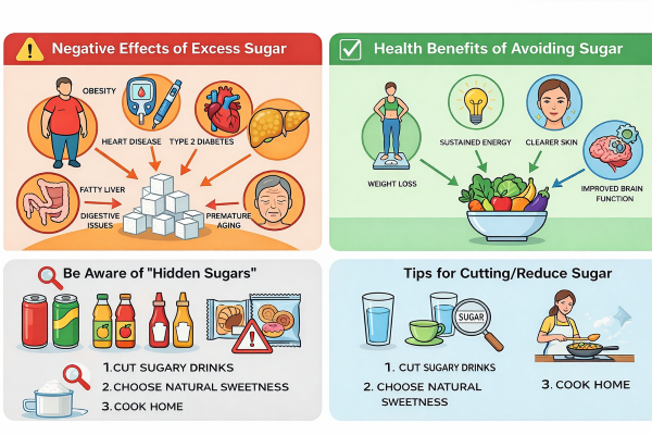 Sugar awareness and health tips chart Sugar awareness and health tips chart